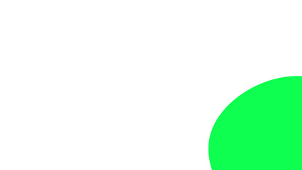 Vibrant green circular shape on a clean white background. A modern, minimalist graphic element perfect for design, branding, or advertising with copy space.