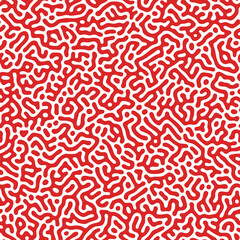 Vibrant Red Organic Pattern on White Abstract Seamless Vector Background for Modern Design and Visual Appeal