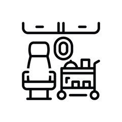 Obraz premium Black line icon for airline catering