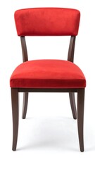 Red velvet dining chair