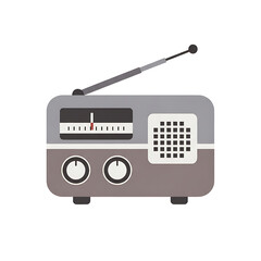 retro radio isolated on white