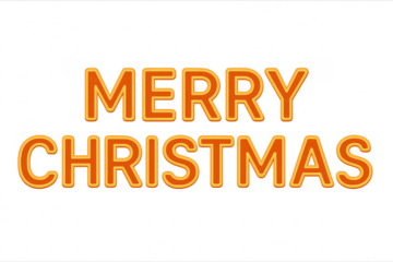 Merry christmas lettering celebrating winter holidays on transparent background