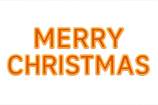 Merry christmas lettering celebrating winter holidays on transparent background