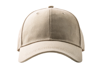 Beige baseball cap, front view