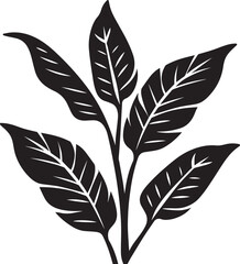 Heliconia tropical leaves icon clean simple silhouette