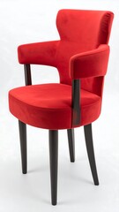 Red velvet upholstered chair