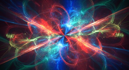 Fototapeta premium An abstract fractal background with a dynamic colorful swirl of light and energy