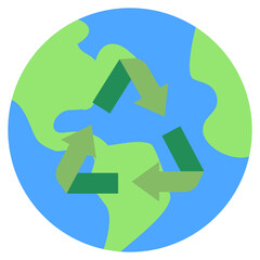 Recycling Icon Mini Illustration Icon. Use For Modern Concept, Print, Ui, Ux Kit, Web And App Development. Vector Related To Office, Education, Examination And More