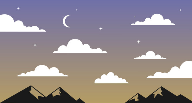 twilight sky vector banner