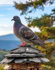 Pigeon perched on a roof