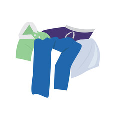 messy pile of dirty clothes vector element design