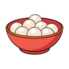 A cozy bowl of sweet tangyuan, glistening in syrup, soft and chewy, perfect for warming the heart and celebrating traditions with every delightful bite.
