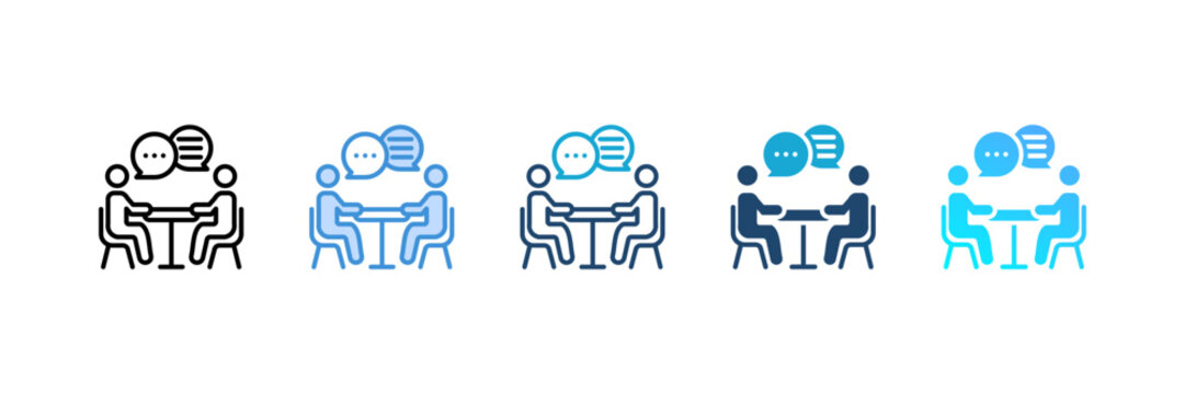 Negotiation icon set multiple style collection