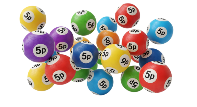 collection of colorful lottery balls isolated on transparent background