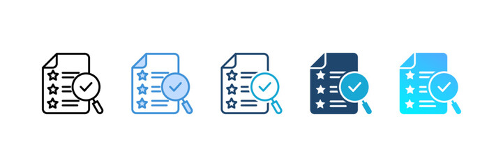 Review icon set multiple style collection