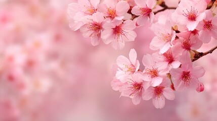 Delicate pink cherry blossoms in soft focus (6)
