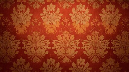 Fototapeta premium Vintage decorative wallpaper background with ornate floral patterns, antique textured surface design for classic interior walls, elegant retro backdrop for home decor and creative graphic projects