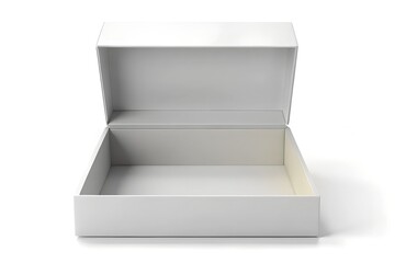 Open White Cardboard Box Clean Simple and Ready for Your Product or Design