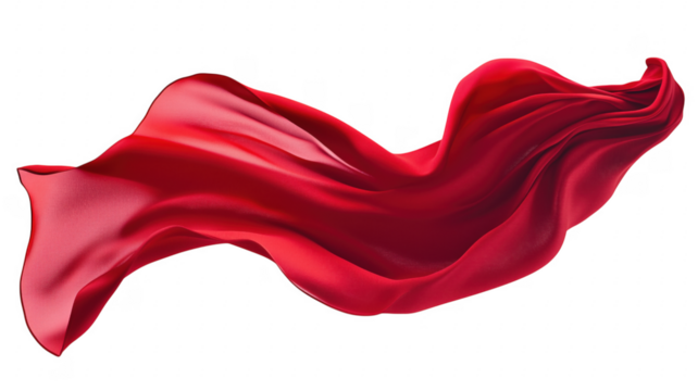 Graceful flowing red fabric against a dark background with elegant waves