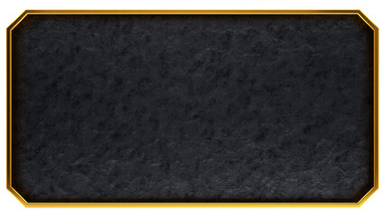 高級感のあるゴールドと石のフレーム 黒い岩肌のテクスチャ背景素材