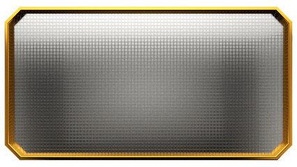 ハイテクなイメージのメタリックなグリッド背景とゴールドのフレーム 3DCG