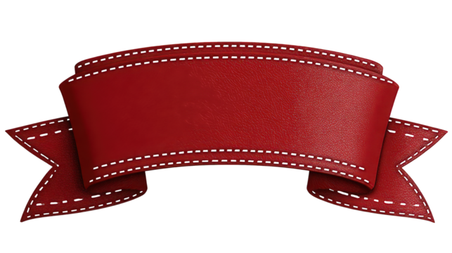 Red Glitter Ribbon Banner with Gold Accents