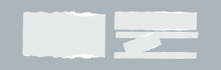 Obraz premium realistic torn paper pieces with jagged edges and masking tape vector eps 10