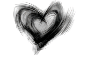 Abstract Heart Design With Gray And Black Paint Strokes