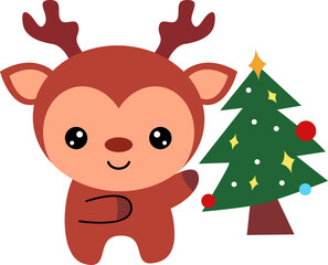 Cute Christmas Deer Element