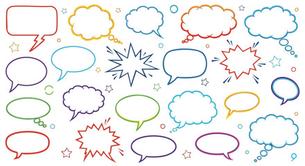 Add creative flair with vibrant cartoon speech bubbles for dynamic social media posts and fun presentations