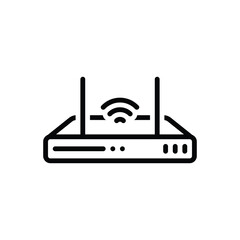 Black line icon for wifi access