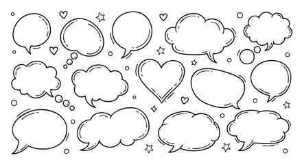 Adorable hand drawn speech bubbles for social media posts and fun creative projects are so trendy now