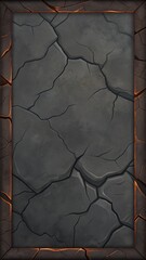 Cracked Volcanic Rock Texture Background with Bordered Blank Area for Edgy Covers