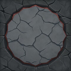 Cracked Volcanic Rock Texture Background with Bordered Blank Area for Edgy Covers
