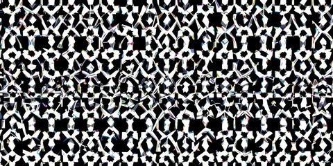Repeating Forms  Abstract Pattern Composed of Repeating Geometric Forms and High Contrast Black and White   Graphics