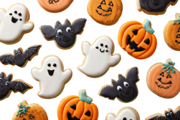 Halloween-themed iced cookies