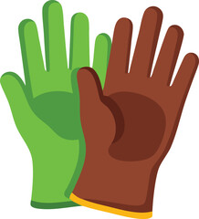 Garden Gloves Pair Minimalist Illustration
