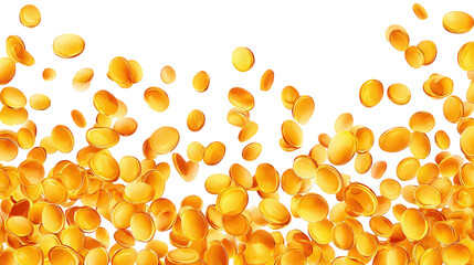 Abstract Gold Confetti Falling on Black Background