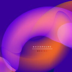 Abstract fluid shapes blend vibrant colors. Purple, pink, orange hues create dynamic visual effect. Modern design element.