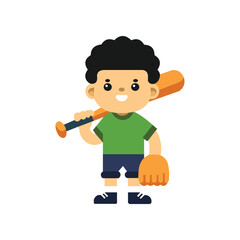 Baseball Boy Character Vector
