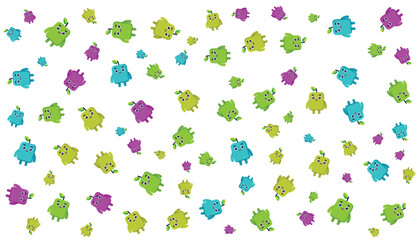 Cute Box Monster Background Pattern Vector