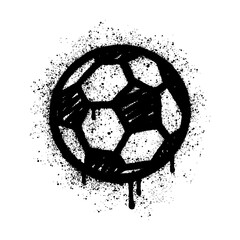 Hand painted soccer ball in graffiti style	
