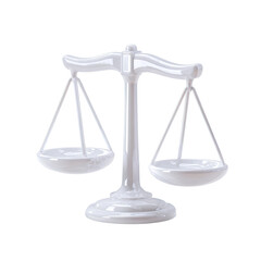 White, stylized scale of justice