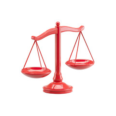 Red scale of justice, balanced