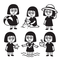 Cute Girl Summer Activities.
