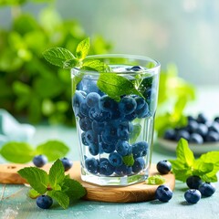 Refreshing Blueberry Mint Water