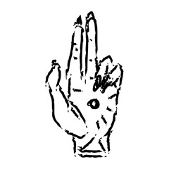 Monster Hand, Hand Drawn Creepy Illustration