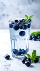 Refreshing blueberry water drink