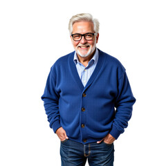 Professional senior man studio portrait business environment friendly expression confidence and wisdom