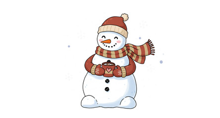 snowman with red hat